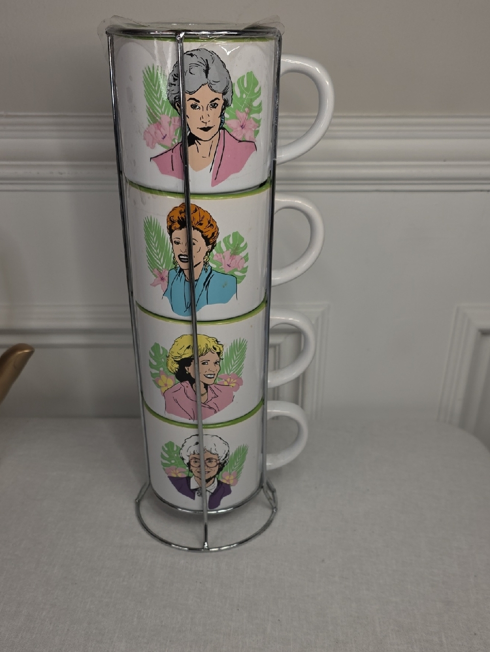 Golden Girls Stackable White Ceramic Mug Set